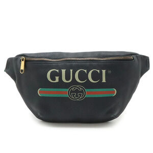 Gucci Sherry Belt Bag Waist Pouch Clutch Body Leather Black